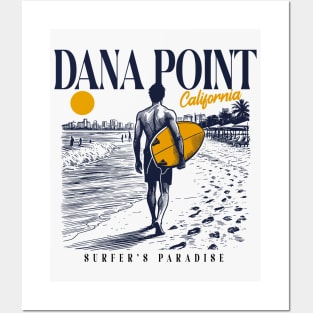 Vintage Surfing Dana Point, California // Retro Surfer Sketch // Surfer's Paradise Posters and Art